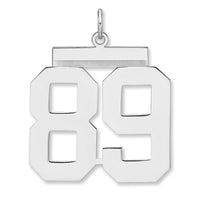 Sterling Silver/Rhodium-plated Polished Number 89 Charm