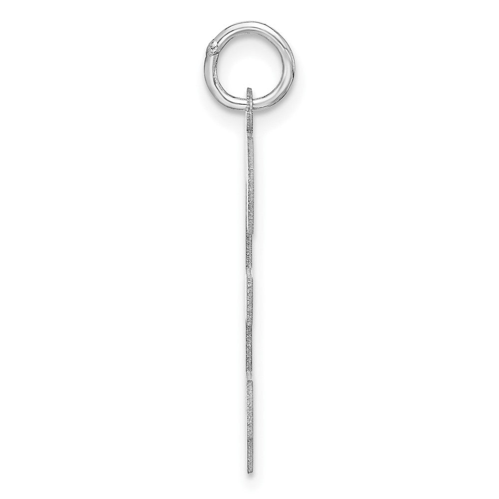 Sterling Silver/Rhodium-plated Satin Number 3 Charm