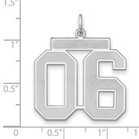 Sterling Silver/Rhodium-plated Satin Number 06 Charm