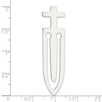 Sterling Silver Rhodium-plated Cross Bookmark