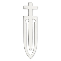 Sterling Silver Rhodium-plated Cross Bookmark