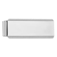 Sterling Silver Rhodium-plated Satin Front Satin Back Money Clip