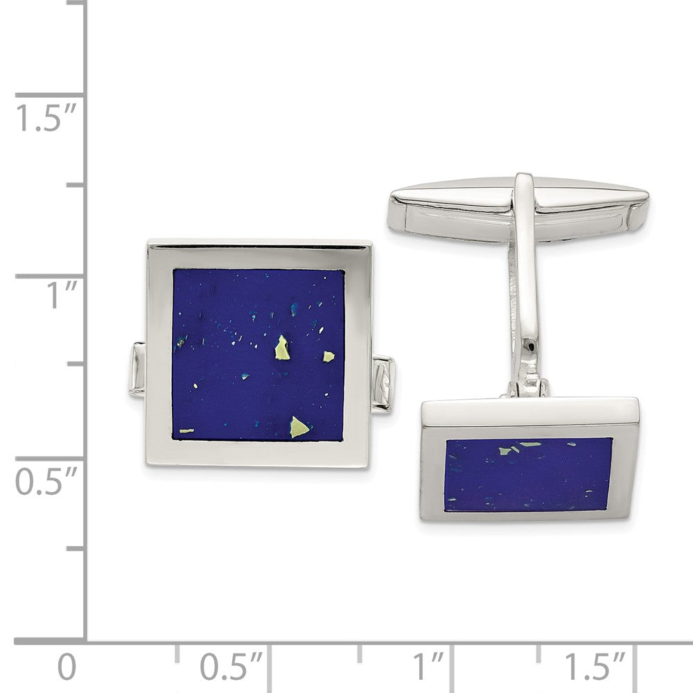 Sterling Silver Lapis Cuff Links