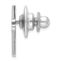 Sterling Silver Rhodium-plated Jesus Cross Tie Tac