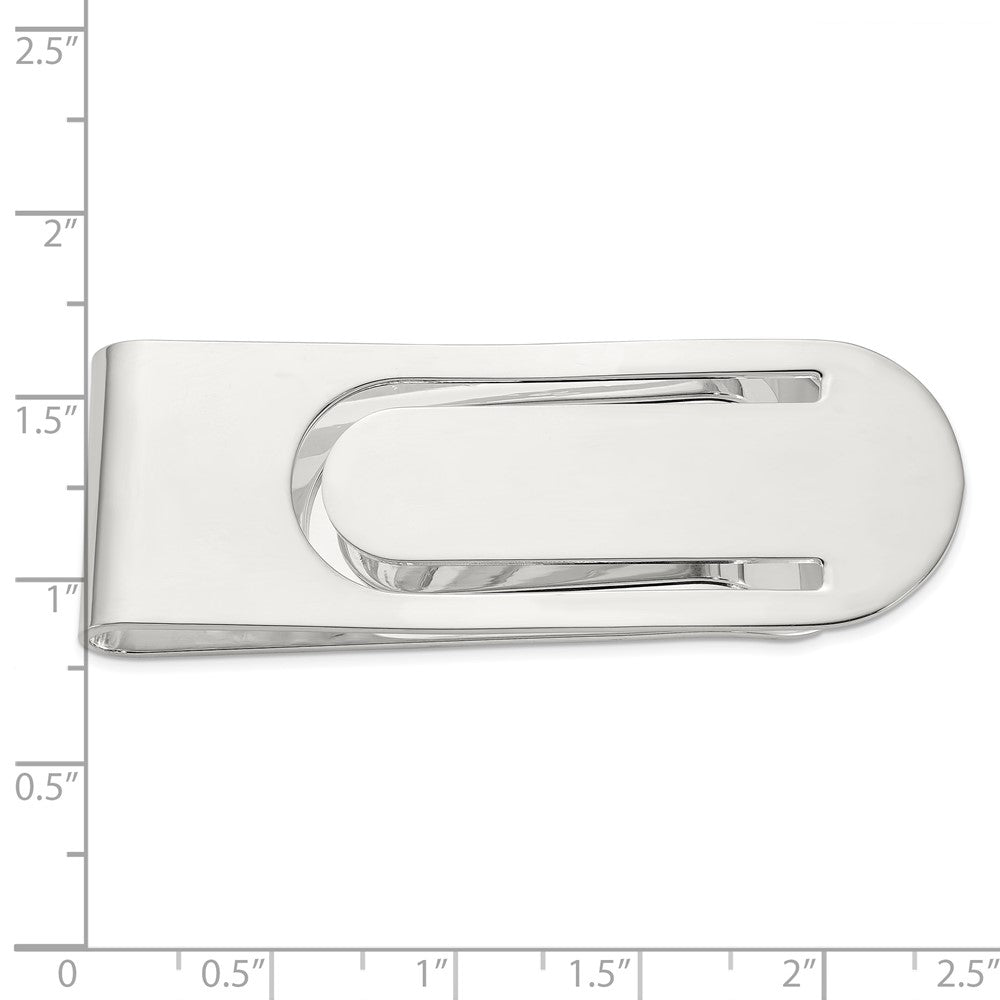 Sterling Silver Rhodium-plated Polished Money Clip