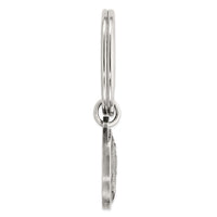 Sterling Silver Rhodium-plated Black Epoxy Bass Fish Keychain