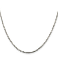 Sterling Silver Rhodium-plated 1.8mm D/C Square Franco Chain