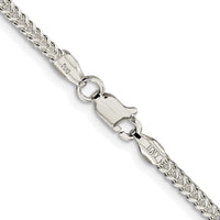 Sterling Silver Rhodium-plated 1.8mm D/C Square Franco Chain
