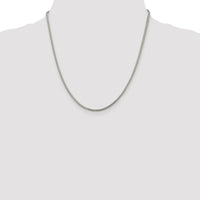 Sterling Silver Rhodium-plated 1.8mm D/C Square Franco Chain