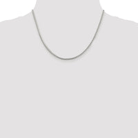 Sterling Silver Rhodium-plated 2.55mm D/C Square Franco Chain