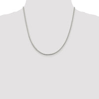 Sterling Silver Rhodium-plated 2.55mm D/C Square Franco Chain
