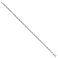 Sterling Silver Rhodium-plated 2.55mm D/C Square Franco Chain