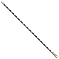 Sterling Silver Antiqued 3.1mm D/C Square Franco Chain