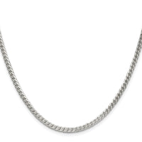 Sterling Silver Rhodium-plated 3mm D/C Square Franco Chain