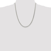 Sterling Silver Rhodium-plated 3mm D/C Square Franco Chain