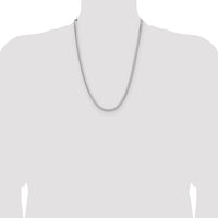 Sterling Silver Rhodium-plated 3.5.0mm D/C Square Franco Chain