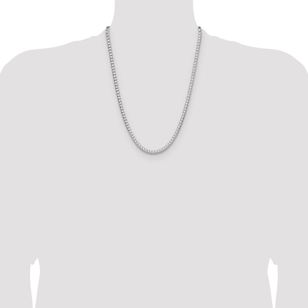 Sterling Silver 4mm D/C Square Franco Chain