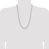 Sterling Silver Rhodium-plated 4mm D/C Square Franco Chain