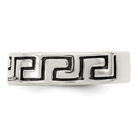 Sterling Silver Antiqued Greek Key Ring