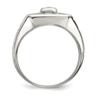 Sterling Silver Rhodium-plated Men's CZ Ring