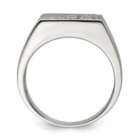 Sterling Silver Rhodium Plated Men's CZ Ring