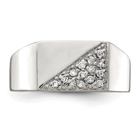 Sterling Silver Rhodium-plated Men's CZ Ring