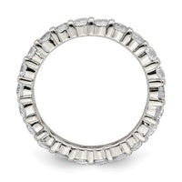 Sterling Silver Rhodium-plated CZ Band