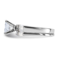 Sterling Silver Rhodium-plated CZ 2 Piece Wedding Ring Set