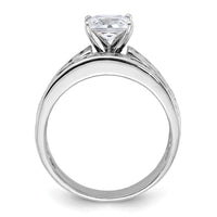 Sterling Silver Rhodium-plated 2-Piece CZ Size 8 Wedding Set Ring