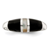Sterling Silver Onyx & Mother of Pearl Ring