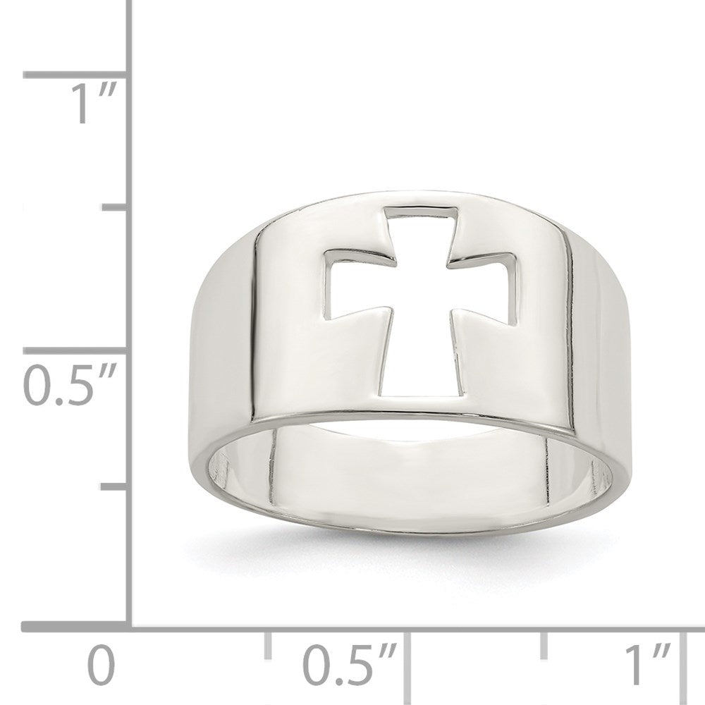 Sterling Silver Cross Cutout Ring
