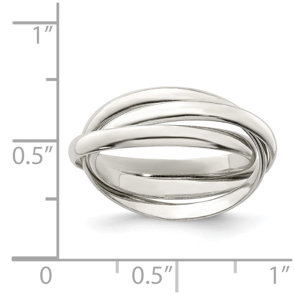 Sterling Silver Triple Intertwining Ring