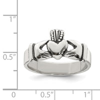 Sterling Silver Antiqued Claddagh Ring