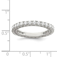 Sterling Silver Rhodium-plated CZ Ring