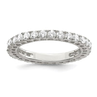 Sterling Silver Rhodium-plated CZ Ring