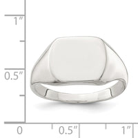 Sterling Silver 12x12mm Closed Back Signet Ring