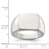 Sterling Silver 12x15mm Open Back Signet Ring