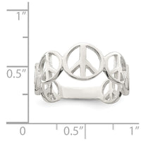Sterling Silver Polished Peace Ring