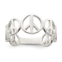 Sterling Silver Polished Peace Ring