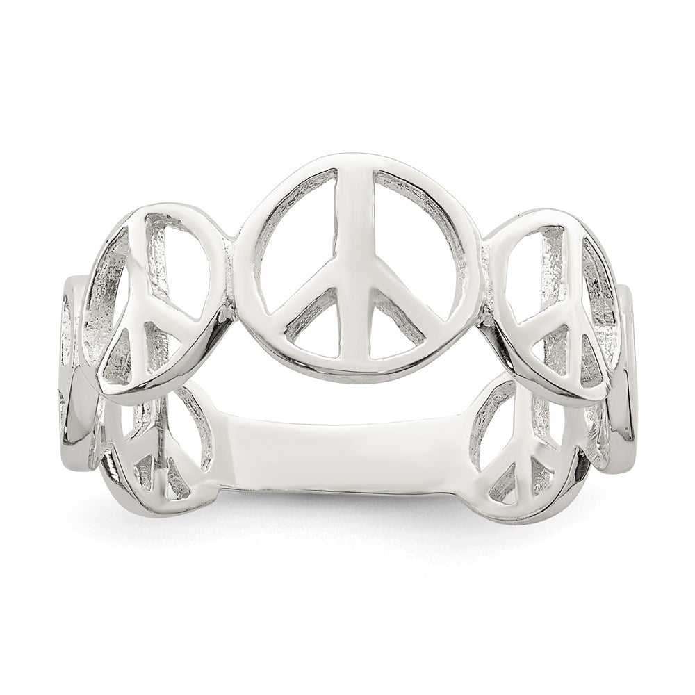 Sterling Silver Polished Peace Ring