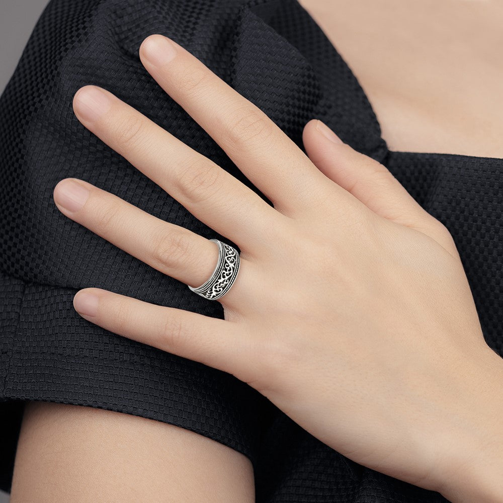 Sterling Silver Antiqued Band