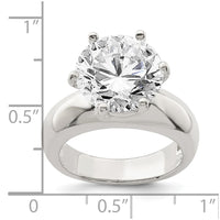 Sterling Silver Solitaire Round CZ Ring