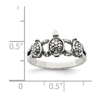 Sterling Silver Antiqued Turtle Ring