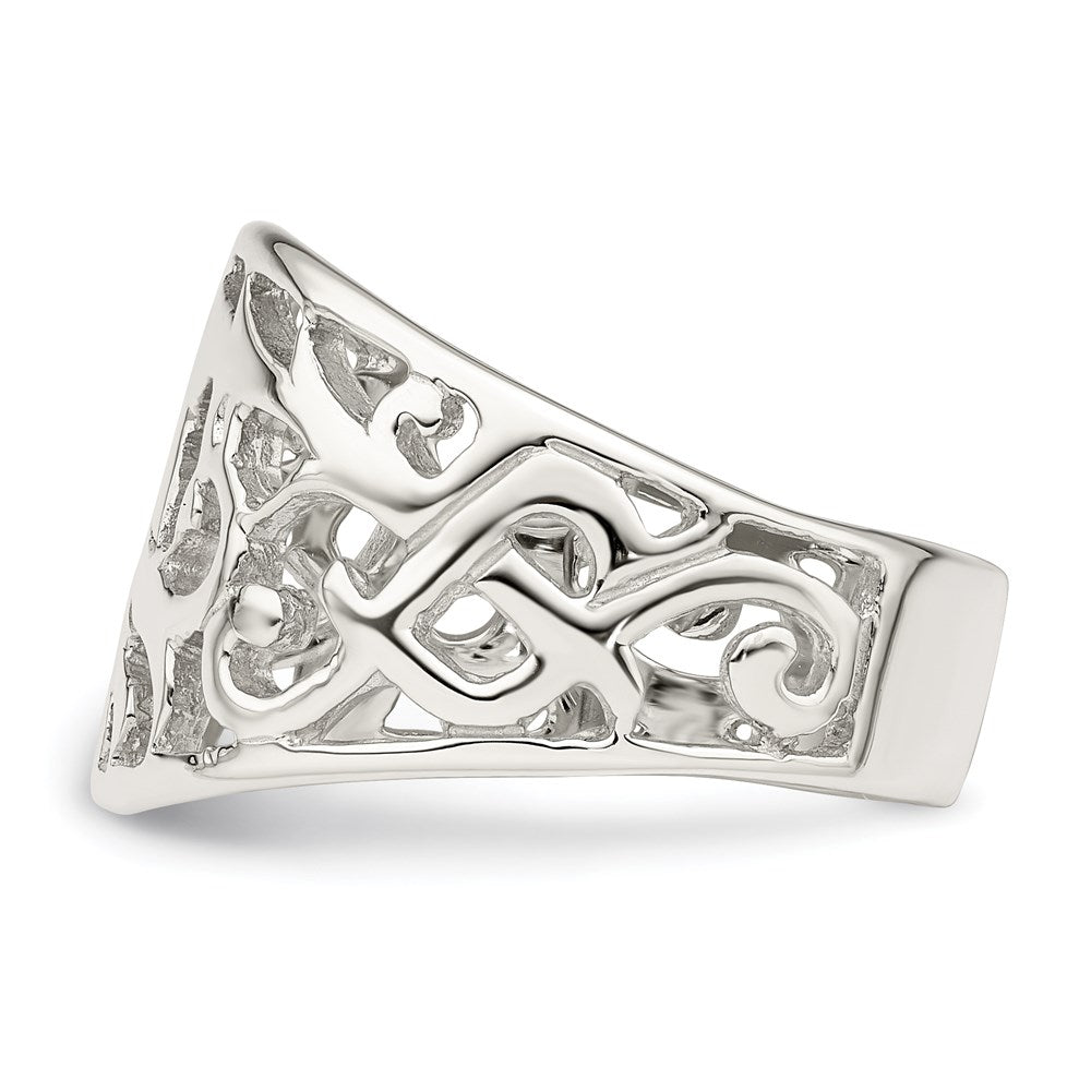 Sterling Silver Rhodium-plated Swirl Ring
