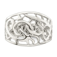 Sterling Silver Rhodium-plated Swirl Ring