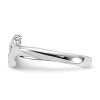 Sterling Silver Rhodium Plated CZ Ring