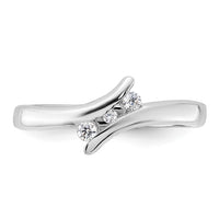 Sterling Silver Rhodium Plated CZ Ring
