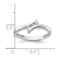 Sterling Silver Rhodium Plated CZ Ring