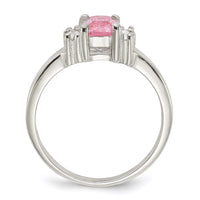 Sterling Silver Pink & White CZ Ring