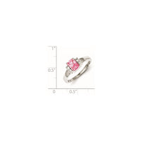 Sterling Silver Pink & White CZ Ring